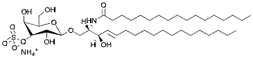 Molecular structure of the compound: C17 Mono-Sulfo Galactosyl(ß) Ceramide (d18:1/17:0)