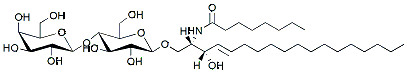 Molecular structure of the compound: C8 L-threo-Lactosyl(ß) Ceramide (d18:1/8:0)