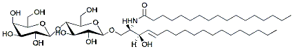 Molecular structure of the compound: C17 Lactosyl(ß) Ceramide (d18:1/17:0)