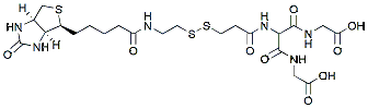 Molecular structure of the compound: [Biotinylamidoethyl]-dithiomethylenemalonic Acid Bis(2-aminoethanoic Acid)