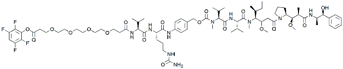 Molecular structure of the compound: TFP-PEG4-Val-Cit-PAB-MMAE