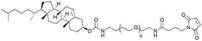 Molecular structure of the compound: Cholesterol-PEG-C3-Maleimide, MW 2,000