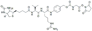 Molecular structure of the compound: Biotin-Val-Cit-PAB-(Gly)-NHS ester