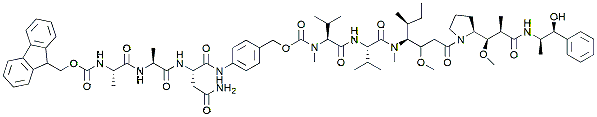 Molecular structure of the compound: Fmoc-Ala-Ala-Asn-PAB-MMAE