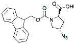 Molecular structure of the compound: trans-4-Azido-N-Fmoc-D-proline