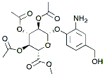 Molecular structure of the compound: 2-(4-(Hydroxymethyl)-2-aminophenoxy)-6-(methoxycarbonyl)tetrahydro-2H-pyran-3,4,5-triyl triacetate