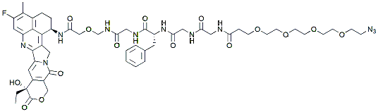 Molecular structure of the compound: Exatecan-2-(aminomethoxy)acetamide-Gly-Phe-Gly-Gly-PEG4-Azide