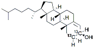 Molecular structure of the compound: Cholesterol-3,4-13C2