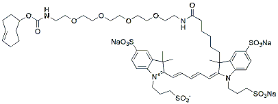 Molecular structure of the compound: BP Fluor 647-PEG4-TCO, TEA salt