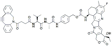 Molecular structure of the compound: DBCO-Val-Ala-PAB-Exatecan