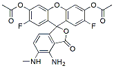 Molecular structure of the compound: DAF-FM diacetate (4-amino-5-methylamino-2,7-difluorofluorescein diacetate)