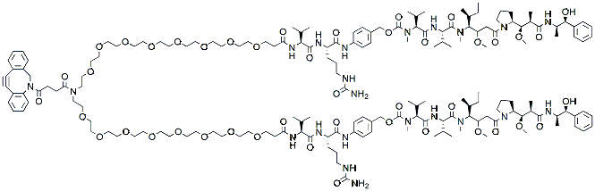 Molecular structure of the compound: N-DBCO-N-bis(PEG8-Val-Cit-PAB-MMAE)