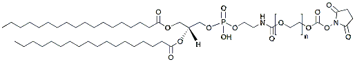 Molecular structure of the compound: DSPE-PEG-carbonate ester, MW 2,000