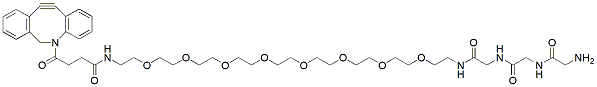 Molecular structure of the compound: Gly-Gly-Gly-PEG8-DBCO