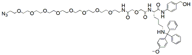 Molecular structure of the compound: Azido-PEG8-Amido-Hom((MMt)-OH)-PAB
