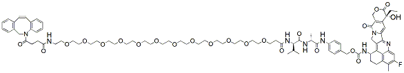 Molecular structure of the compound: DBCO-PEG12-Val-Ala-PAB-Exatecan