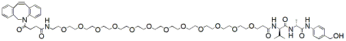 Molecular structure of the compound: DBCO-PEG12-Val-Ala-PAB