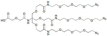 Molecular structure of the compound: Acid-PEG1-tris-PEG3-azide