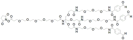 Molecular structure of the compound: NHS-PEG5-tris-PEG3-aldehyde