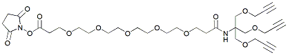 Molecular structure of the compound: NHS-PEG5-tris-alkyne