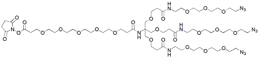 Molecular structure of the compound: NHS-PEG5-tris-PEG3-azide