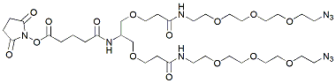 Molecular structure of the compound: NHS-C5-bis-PEG3-azide