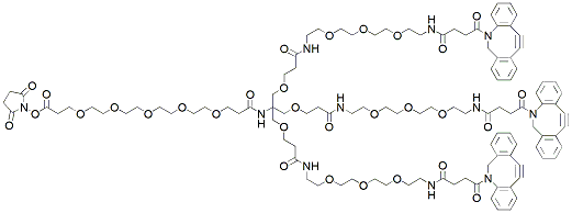 Molecular structure of the compound: NHS-PEG5-tris-PEG3-DBCO