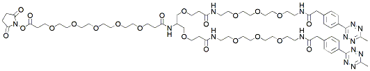 Molecular structure of the compound: NHS-PEG5-bis-PEG3-methyltetrazine