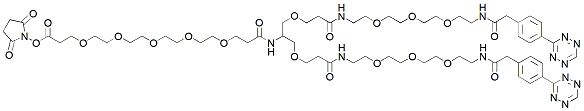 Molecular structure of the compound: NHS-PEG5-bis-PEG3-tetrazine