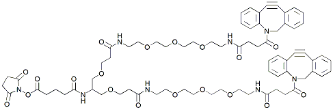 Molecular structure of the compound: NHS-C5-bis-PEG3-DBCO