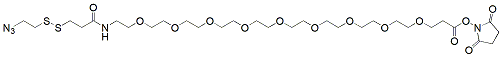 Molecular structure of the compound: Azidoethyl-SS-amido-PEG9-NHS ester