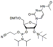 Molecular structure of the compound: Dmt-2o-tbdms-rc(ac) phosphoramidite
