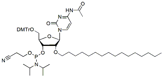 Molecular structure of the compound: DMTr-2-O-C16-rC(Ac)-3-CE-Phosphoramidite