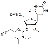 Molecular structure of the compound: 2-O-Methyl-5-O-DMT-pseudouridine 3-CE phosphoramidite