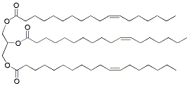Molecular structure of the compound: 11-Octadecenoic acid, 1,2,3-propanetriyl ester, (11Z,11Z,11Z)-