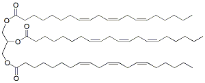 Molecular structure of the compound: 8,11,14-Eicosatrienoic acid, 1,2,3-propanetriyl ester, (all-Z)-