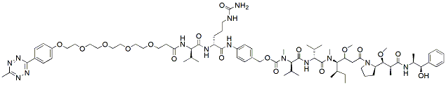Molecular structure of the compound: Methyltetrazine-PEG4-Val-Cit-PAB-MMAE