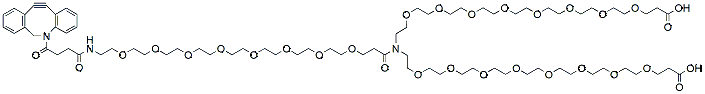 Molecular structure of the compound: N-(DBCO-PEG8-carbonyl)-N-bis(PEG8-acid)