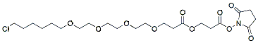 Molecular structure of the compound: Chloro-C6-PEG4-amide-NHS ester