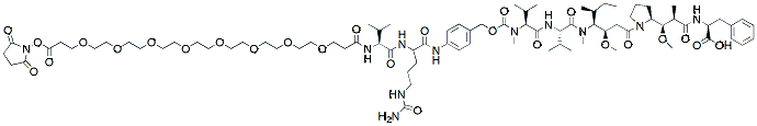 Molecular structure of the compound: NHS ester-PEG8-Val-Cit-PAB-MMAF