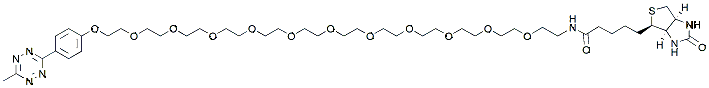 Molecular structure of the compound: Biotin-PEG11-methyltetrazine