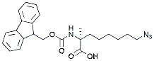 Molecular structure of the compound: (S)-N-Fmoc-2-(6-azidohexyl)alanine