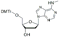 Molecular structure of the compound: 5-O-DMT-N6-methyl-2-deoxyadenosine