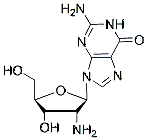 Molecular structure of the compound: 2-Amino-2-deoxyguanosine
