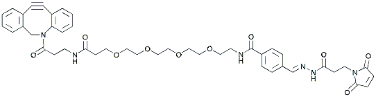 Molecular structure of the compound: DBCO-PEG4-hydrazone-Mal