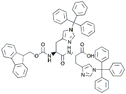 Molecular structure of the compound: Fmoc-His(Trt)-His(Trt)-OH
