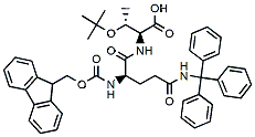 Molecular structure of the compound: Fmoc-Gln(Trt)-Thr(tBu)-OH