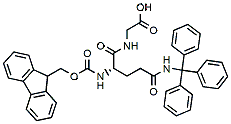 Molecular structure of the compound: Fmoc-Gln(Trt)-Gly-OH