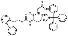 Molecular structure of the compound: Fmoc-His(Trt)-Gly-OH