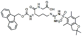 Molecular structure of the compound: Fmoc-Arg(Pbf)-Gly-OH